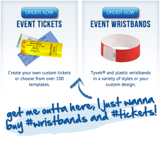 order ticket templates and custom wristbands